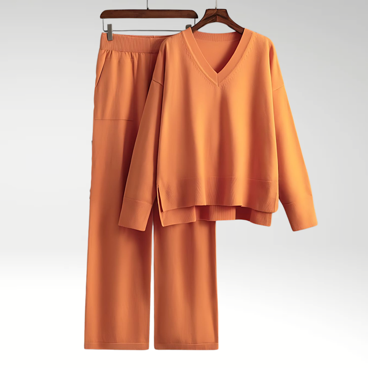 Izabela | Luksusowy dwuczęściowy zestaw z dekoltem w serek