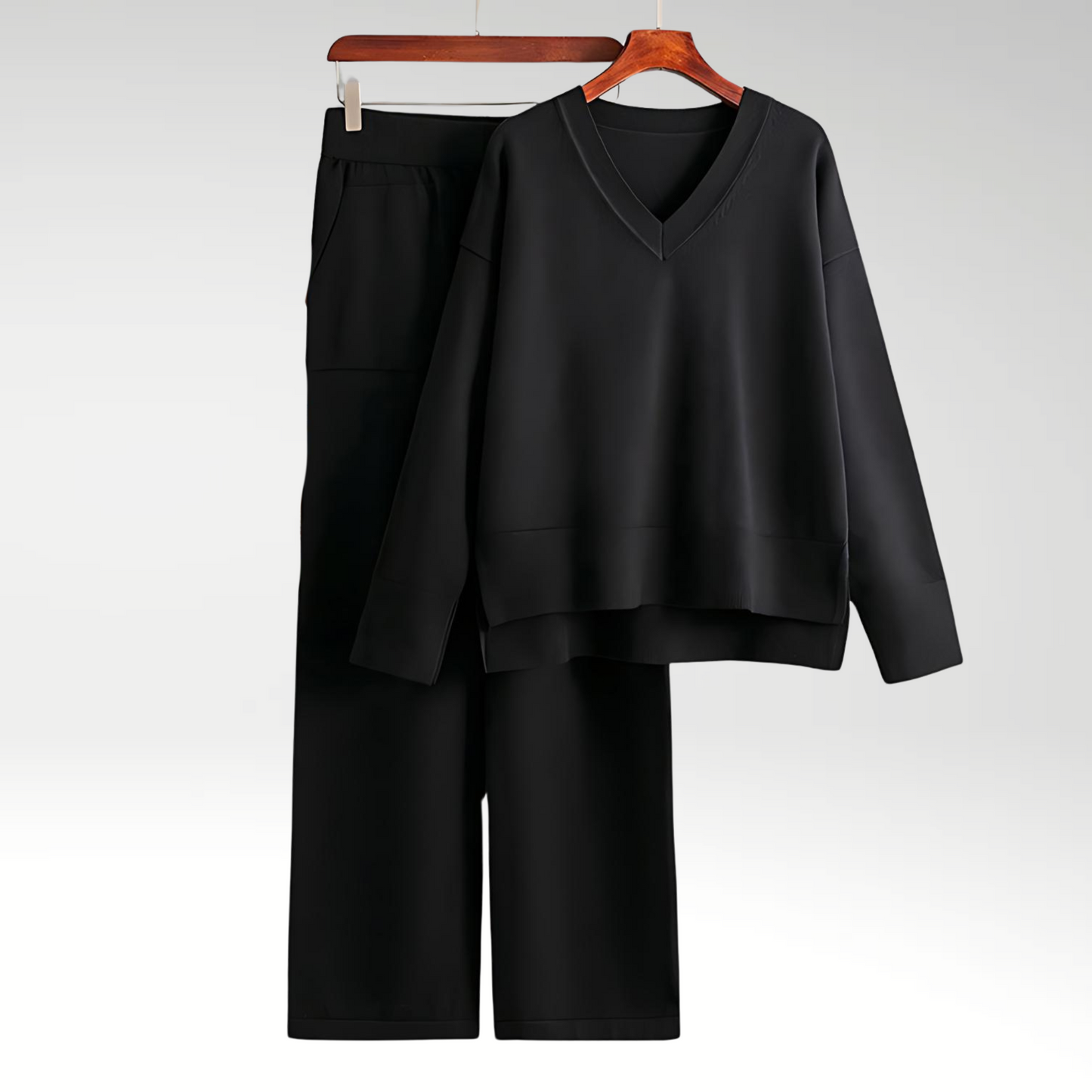 Izabela | Luksusowy dwuczęściowy zestaw z dekoltem w serek