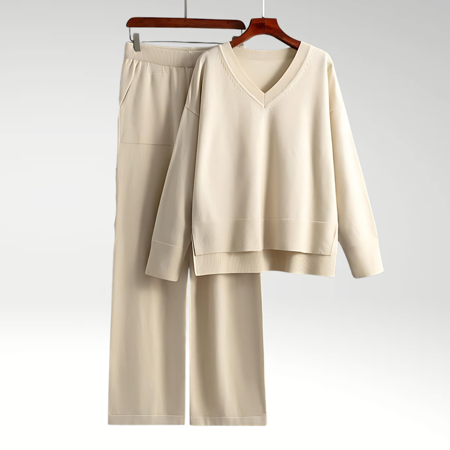 Izabela | Luksusowy dwuczęściowy zestaw z dekoltem w serek