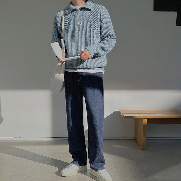 Martin | Pull Azure à quart de zip